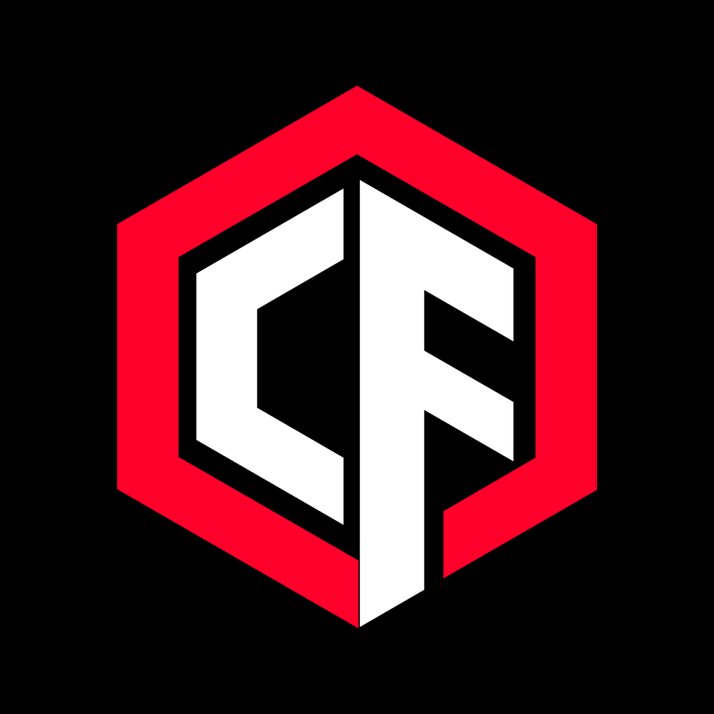 Codeflex logo: the letters C and F inside a red hexagon